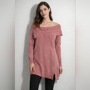 Le Chateau Dusty Pink Off-the-Shoulder Sweater